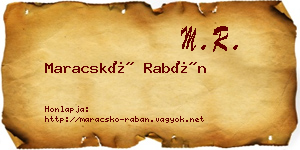 Maracskó Rabán névjegykártya